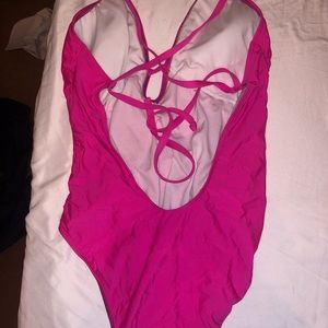 gianni bini one piece pink swimsuit